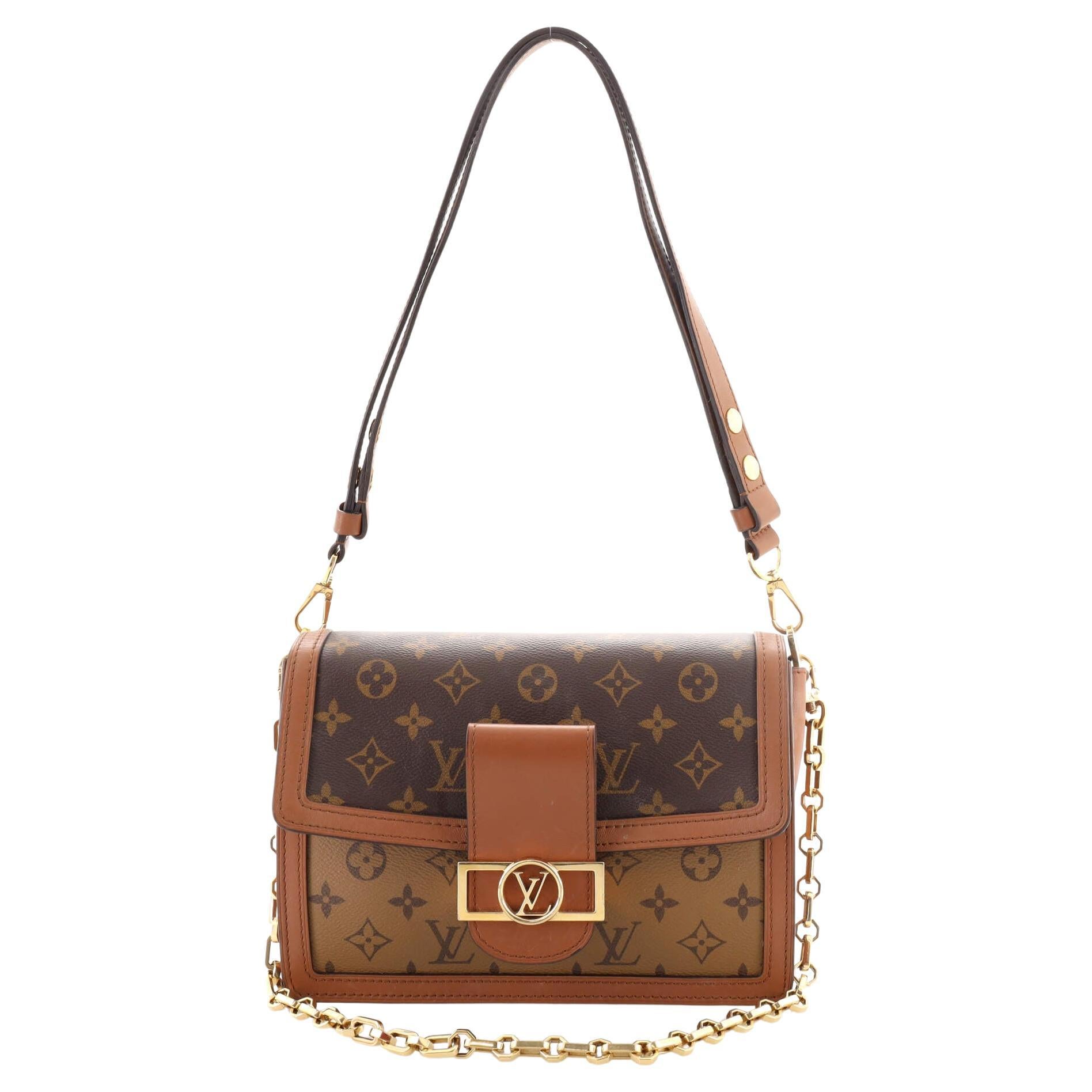 Louis Vuitton Dauphine Shoulder Bag Reverse Monogram Canvas MM
