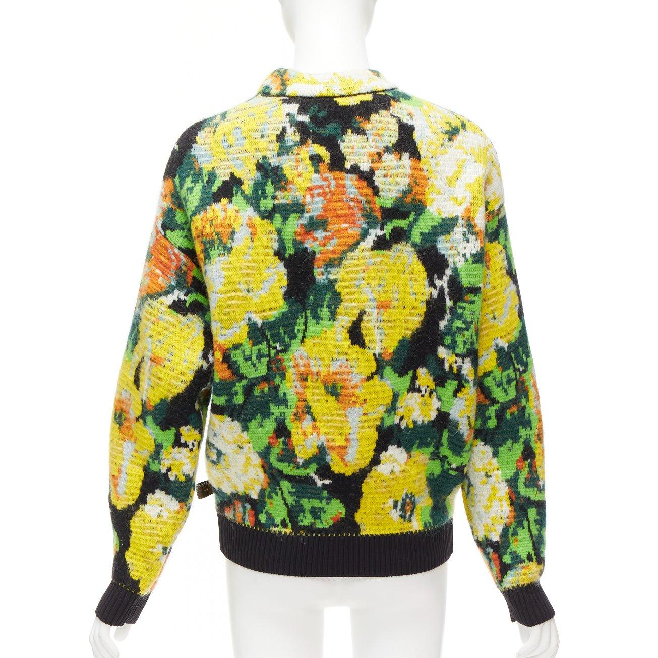 LOUIS VUITTON Pull portrait en jacquard floral David Sims 2022 Runway XS Pour femmes en vente