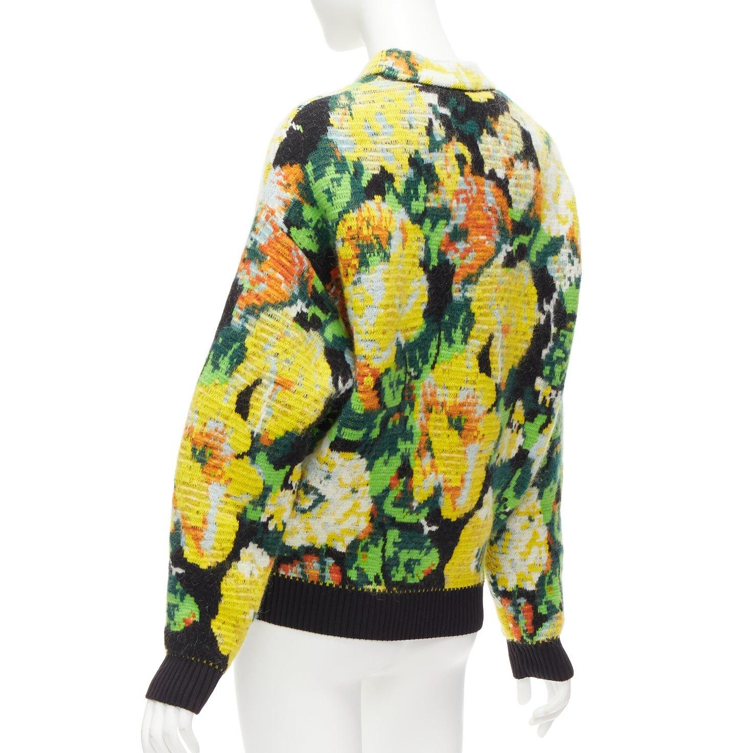 LOUIS VUITTON Pull portrait en jacquard floral David Sims 2022 Runway XS en vente 1