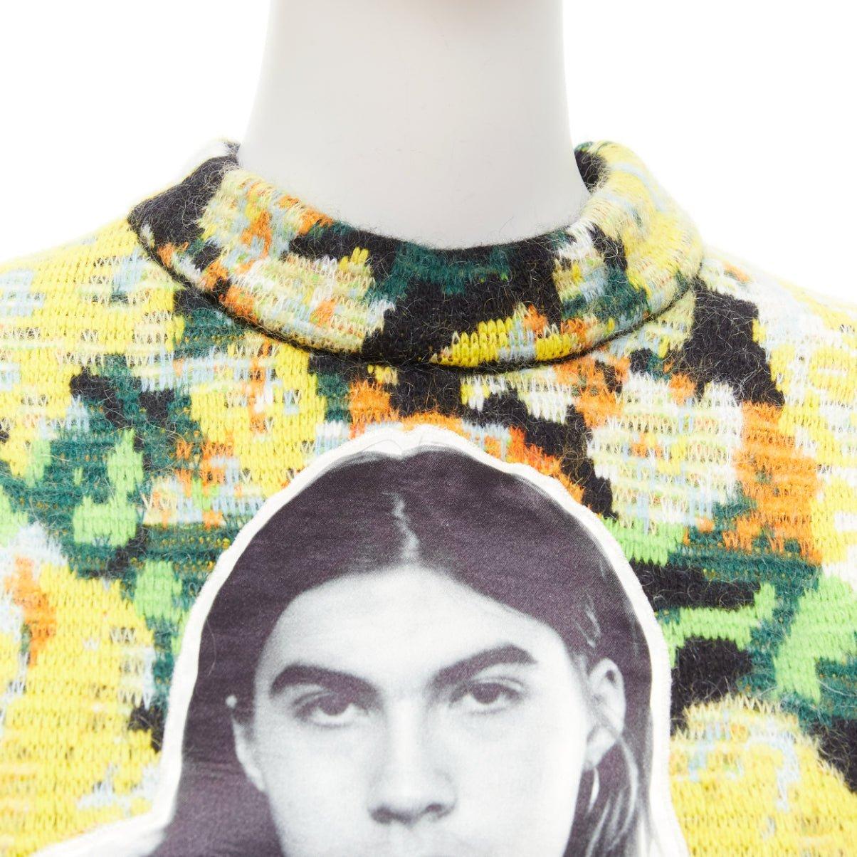 LOUIS VUITTON Pull portrait en jacquard floral David Sims 2022 Runway XS en vente 2