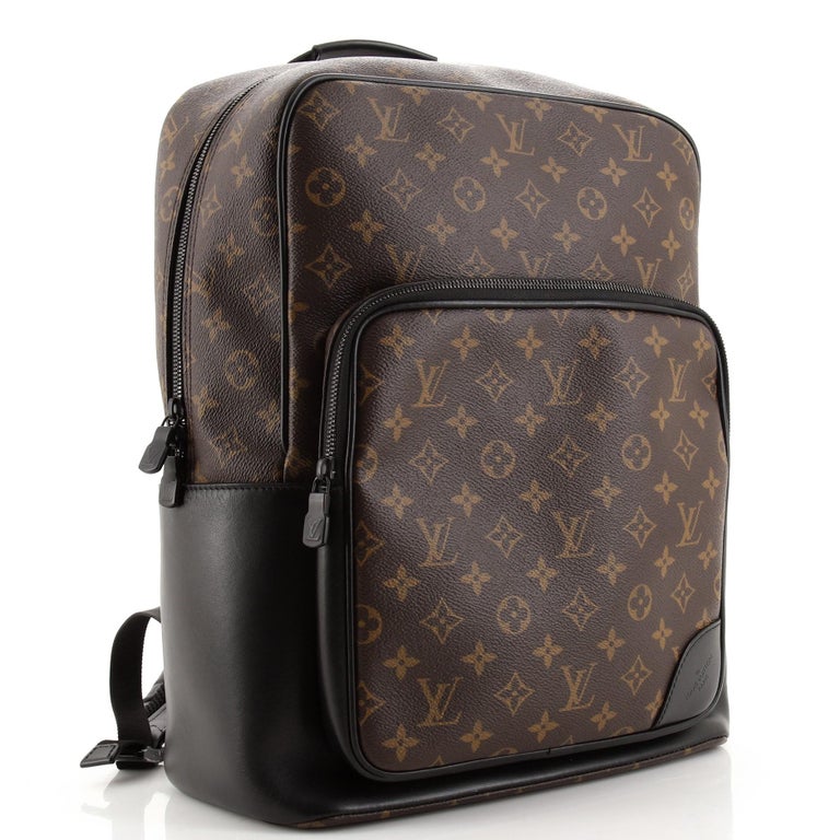 Louis Vuitton Dean Monogram Macassar Canvas Backpack Bag Black