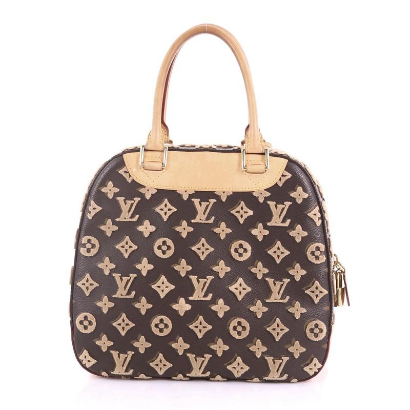 Black Louis Vuitton Deauville Cube Bag Limited Edition Monogram Canvas Tuffetage