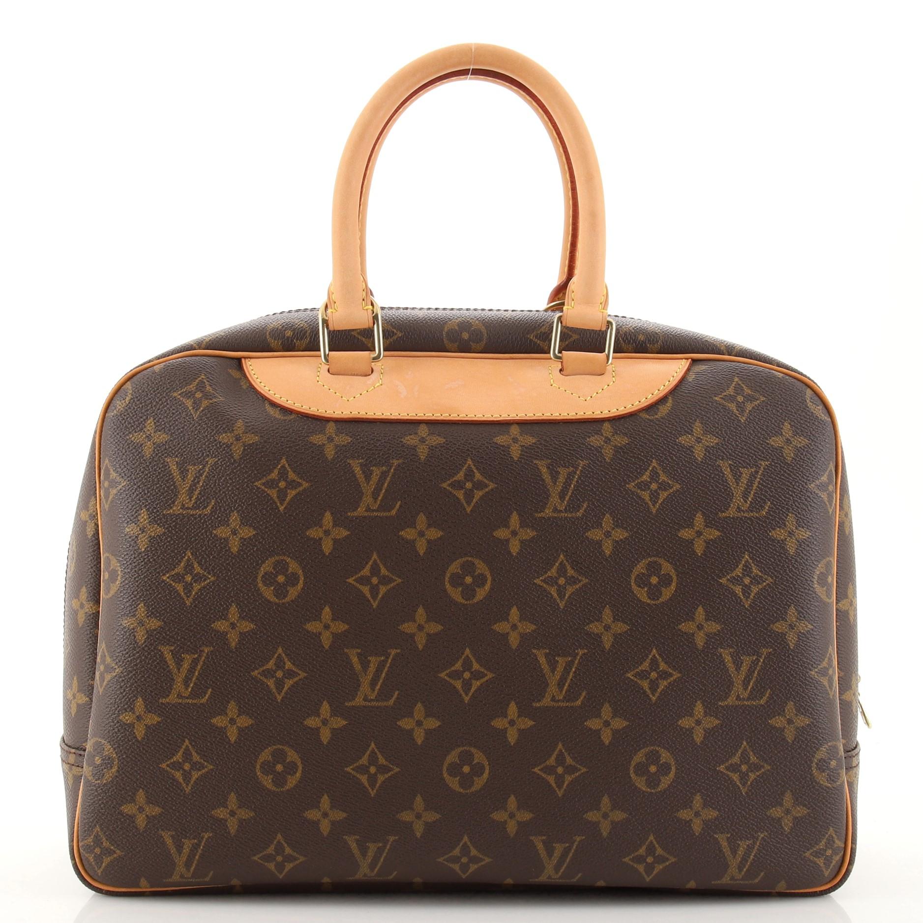 Louis Vuitton Deauville-Handtasche aus Segeltuch mit Monogramm (Schwarz)