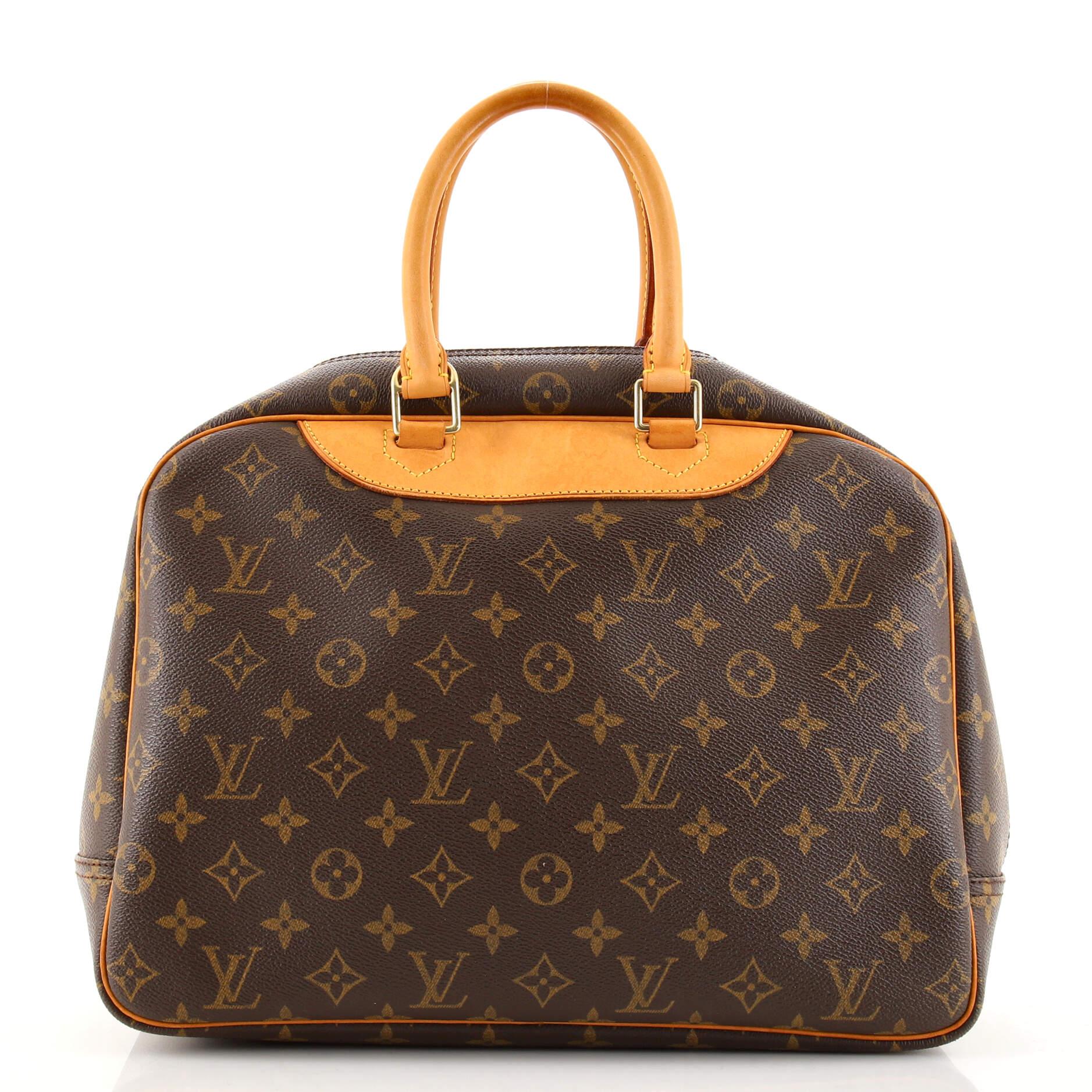 Brown Louis Vuitton Deauville Handbag Monogram Canvas