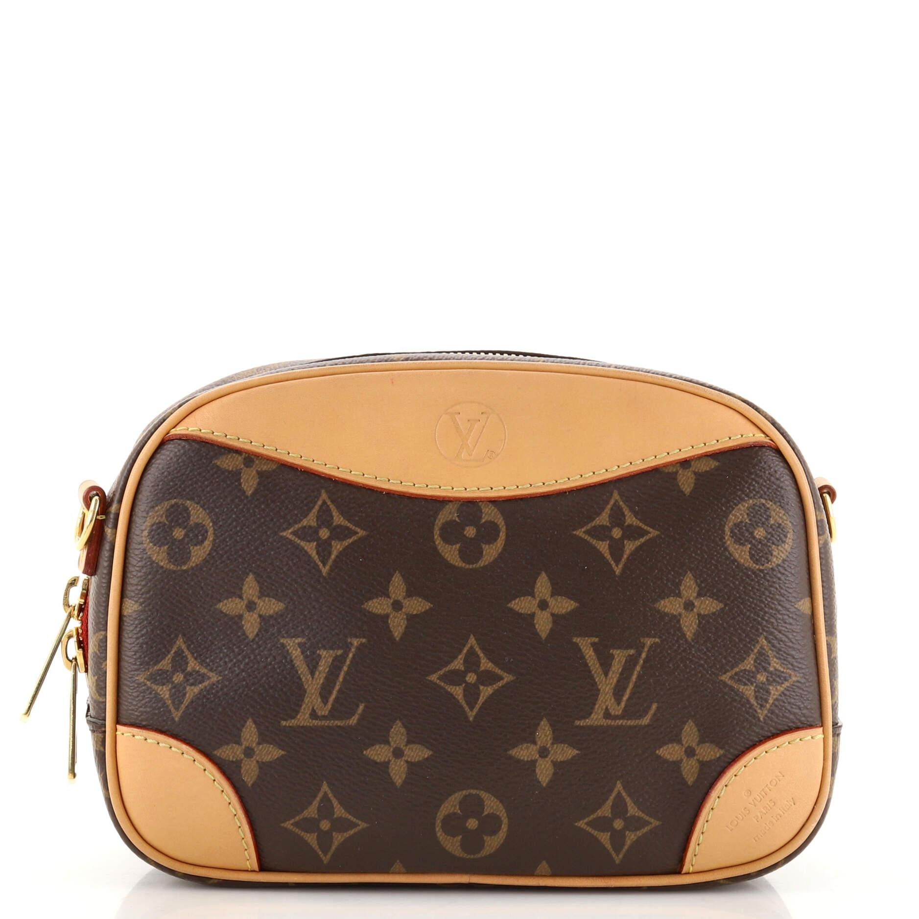 Brown Louis Vuitton Deauville Handbag Monogram Canvas Mini