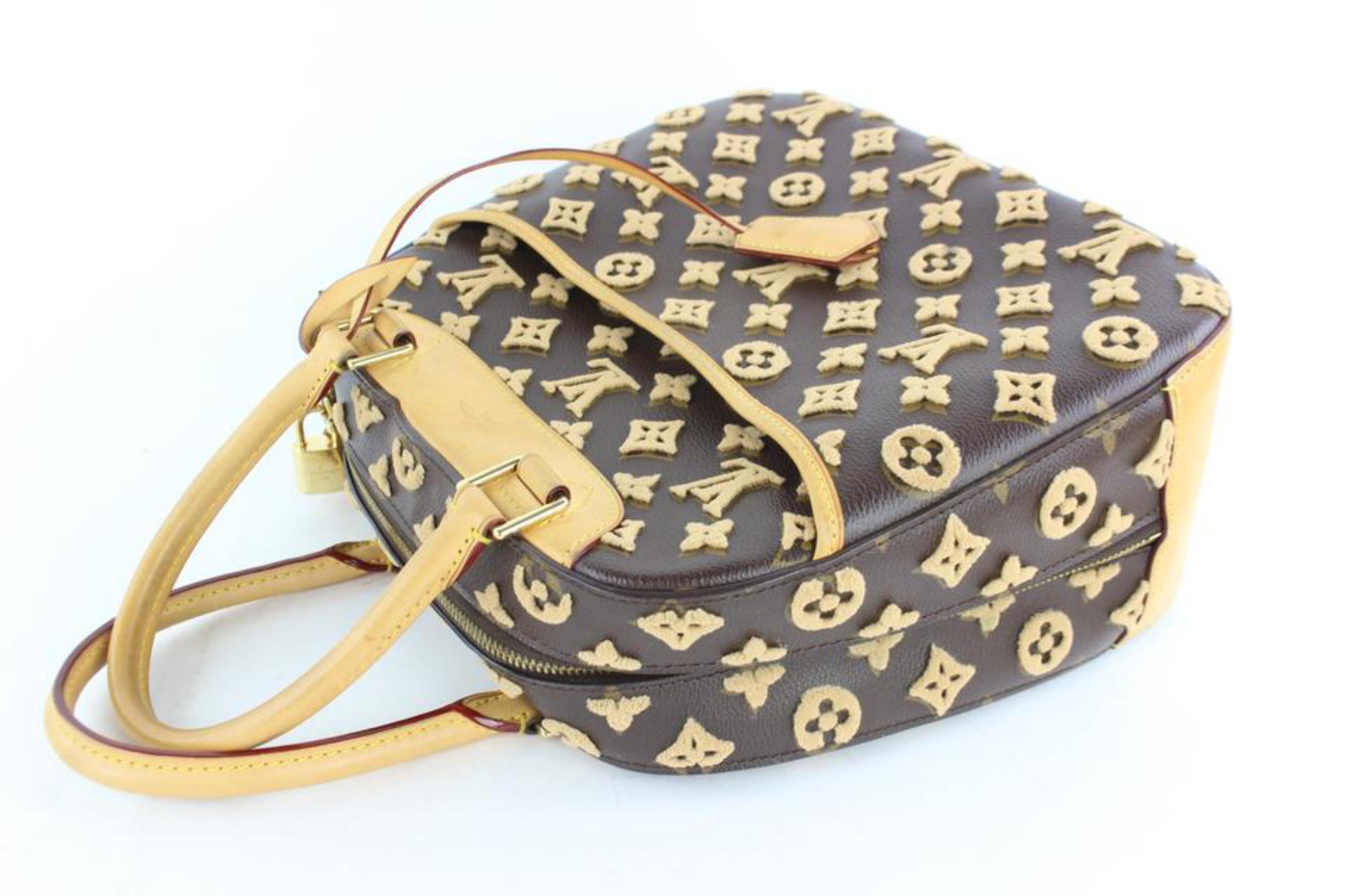 Louis Vuitton Deauville Limited Tuffetage Cube Caramel 6lz1130 Brown Satchel For Sale 3