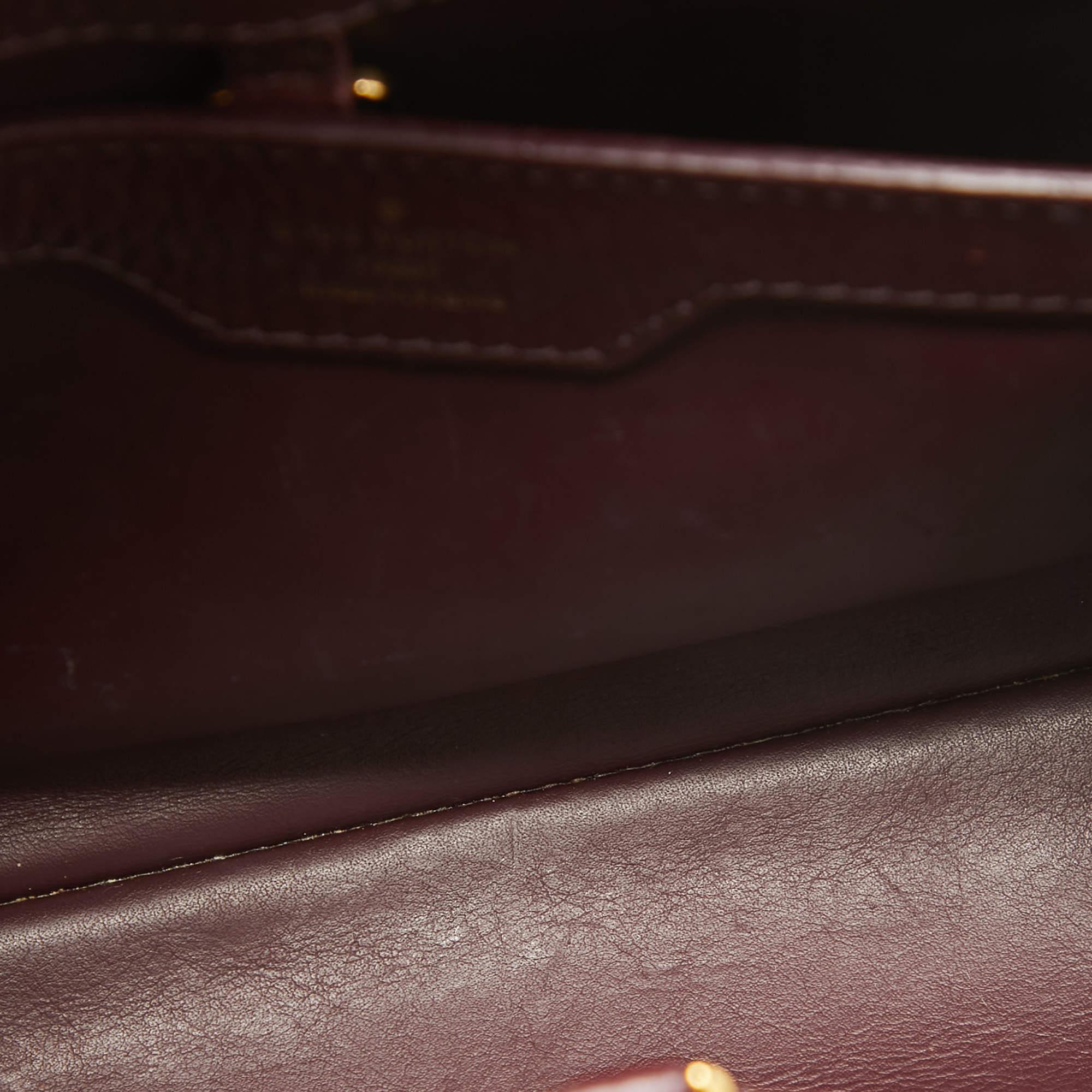 Louis Vuitton sac BB Capucines violet profond/beige en cuir et python en vente 4