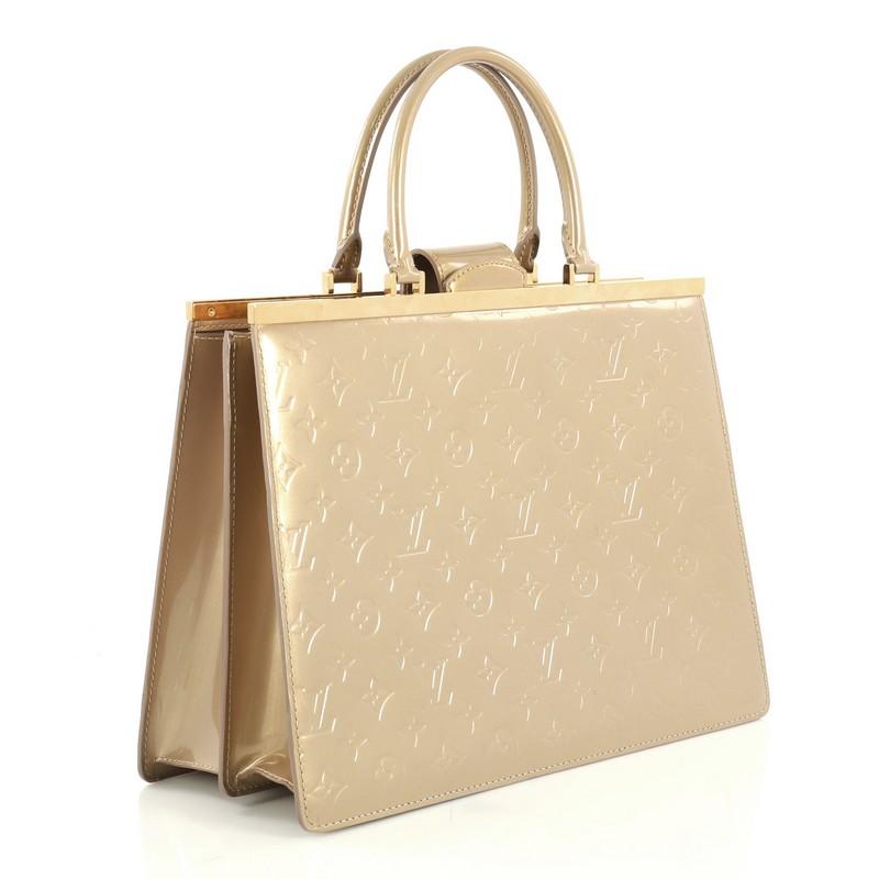 Beige Louis Vuitton Deesse Handbag Monogram Vernis GM