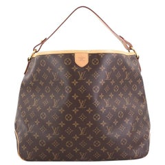 Louis Vuitton Delightful MM Tote Monogram Canvas Shoulder Bag added insert  at 1stDibs