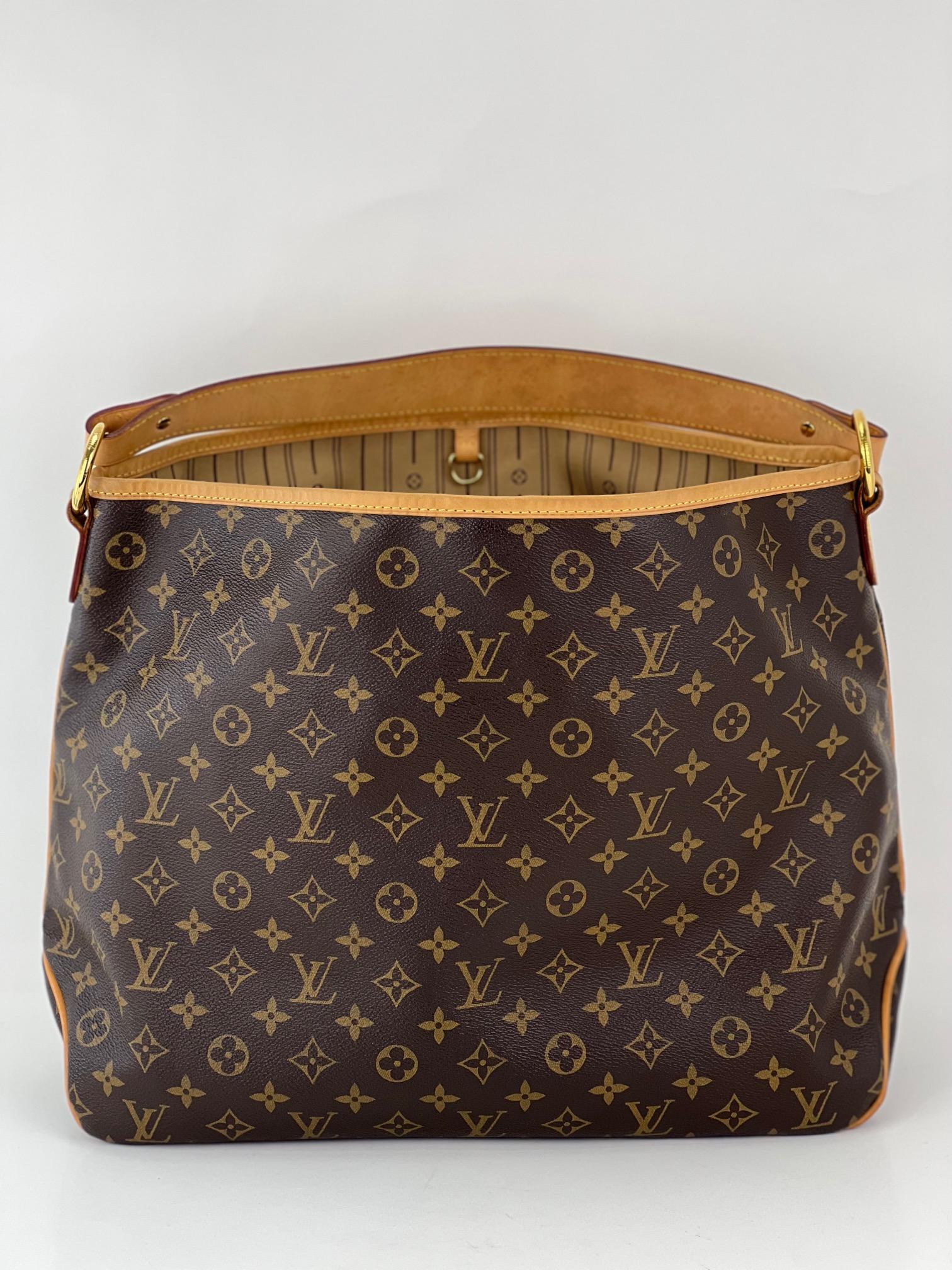 Louis Vuitton Delightful MM Tote Monogram Canvas Shoulder Bag added insert  For Sale at 1stDibs