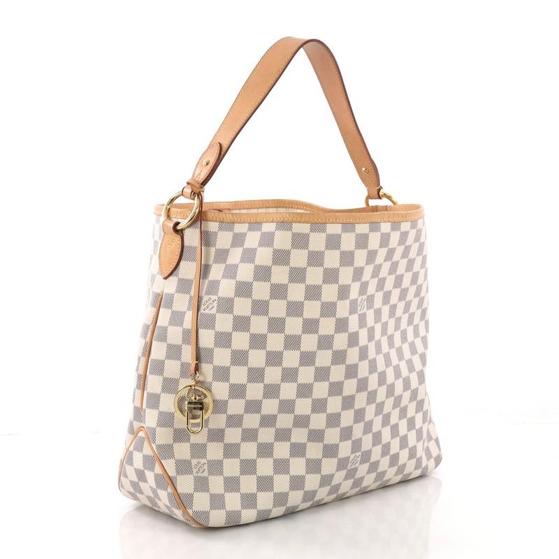 Beige Louis Vuitton Delightful NM Handbag Damier MM
