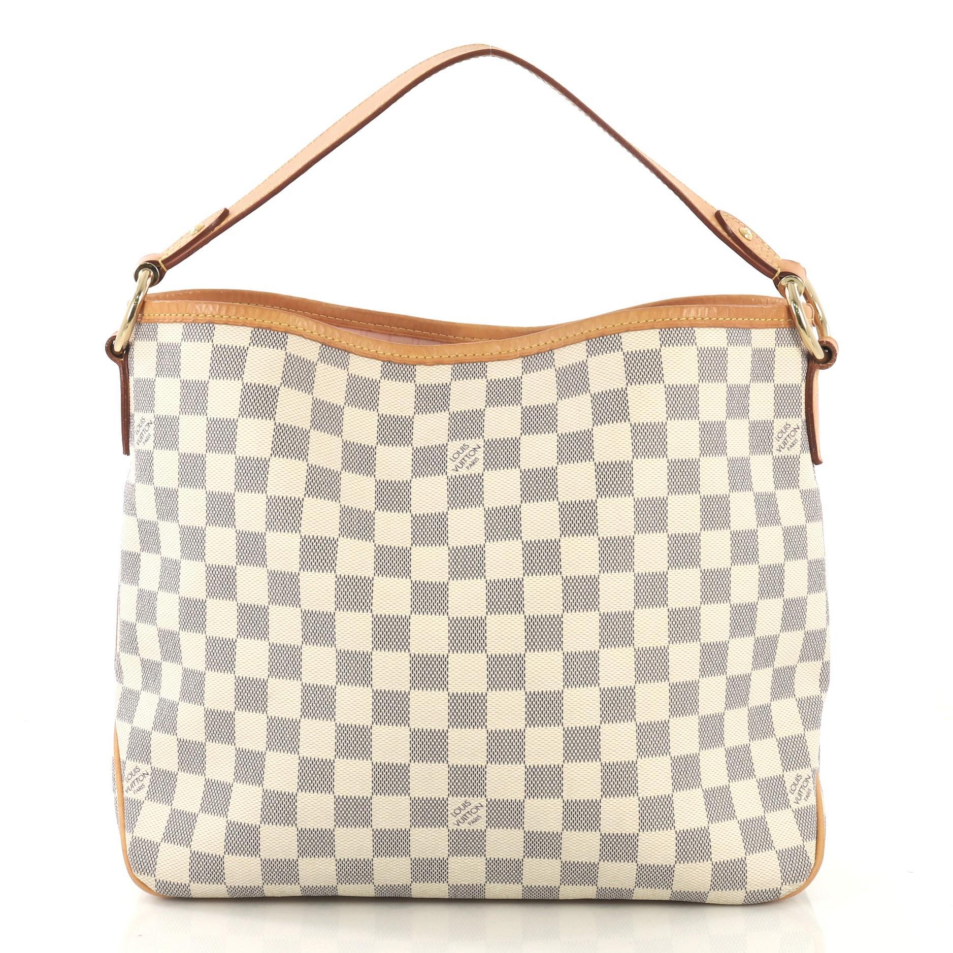 Beige Louis Vuitton Delightful NM Handbag Damier PM