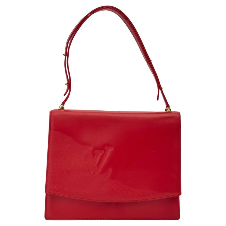 Louis Vuitton Delphes Vintage Opera Line Red Leather Shoulder Bag For Sale  at 1stDibs