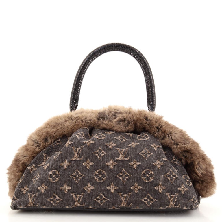 Louis Vuitton Demi Lune Handbag Denim with Fur and Lizard at 1stDibs  louis  vuitton fur purse, furry louis vuitton bag, fluffy louis vuitton bag