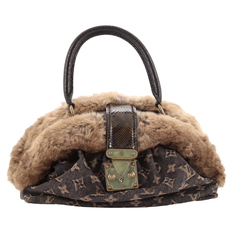 Louis Vuitton Demi Lune Handbag Denim with Fur and Lizard at 1stDibs  louis  vuitton fur purse, furry louis vuitton bag, fluffy louis vuitton bag