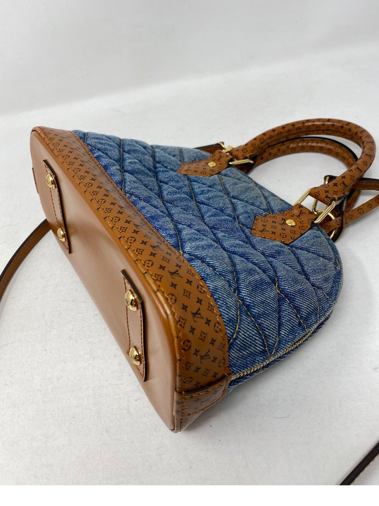 Louis Vuitton Alma BB Blue Melletage Denim Reverse Monogram calfskin.