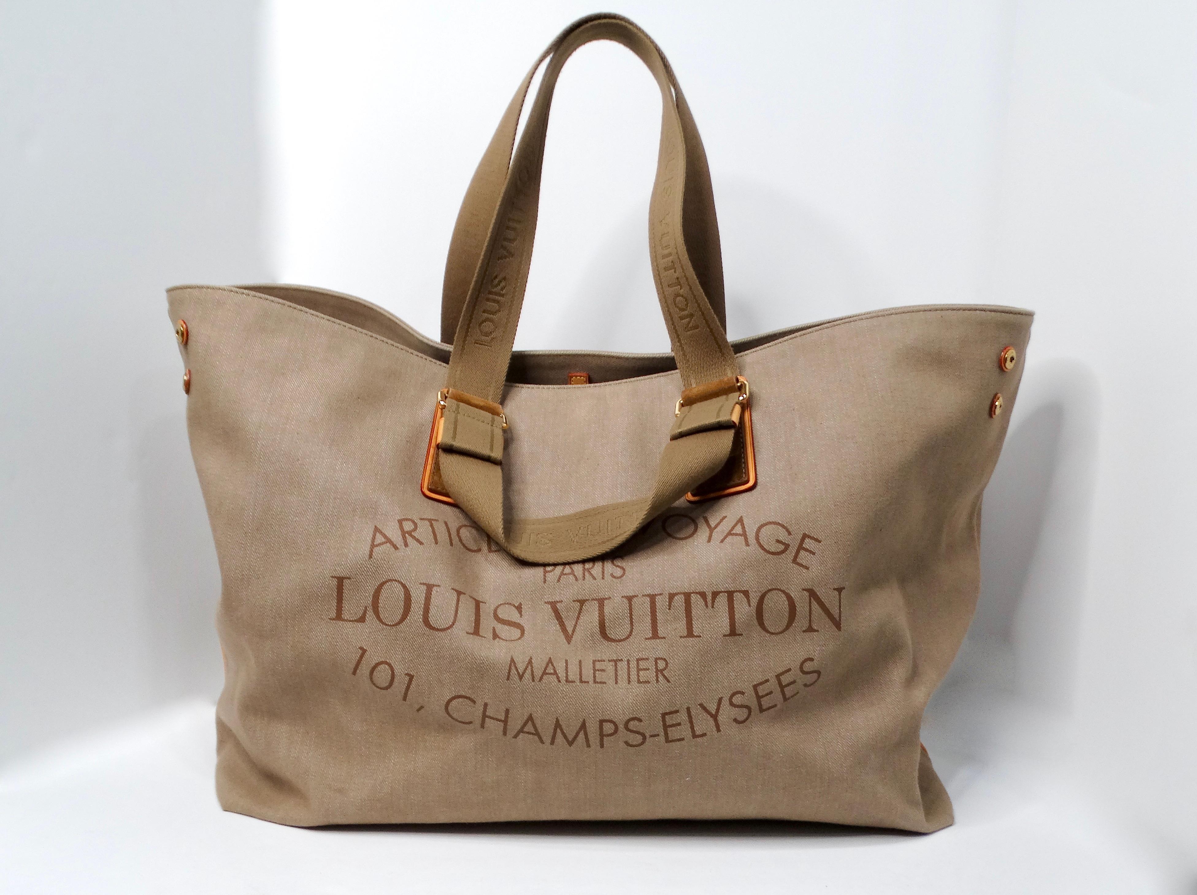 Louis Vuitton Denim Articles De Voyage GM Beige Tote Bag 1