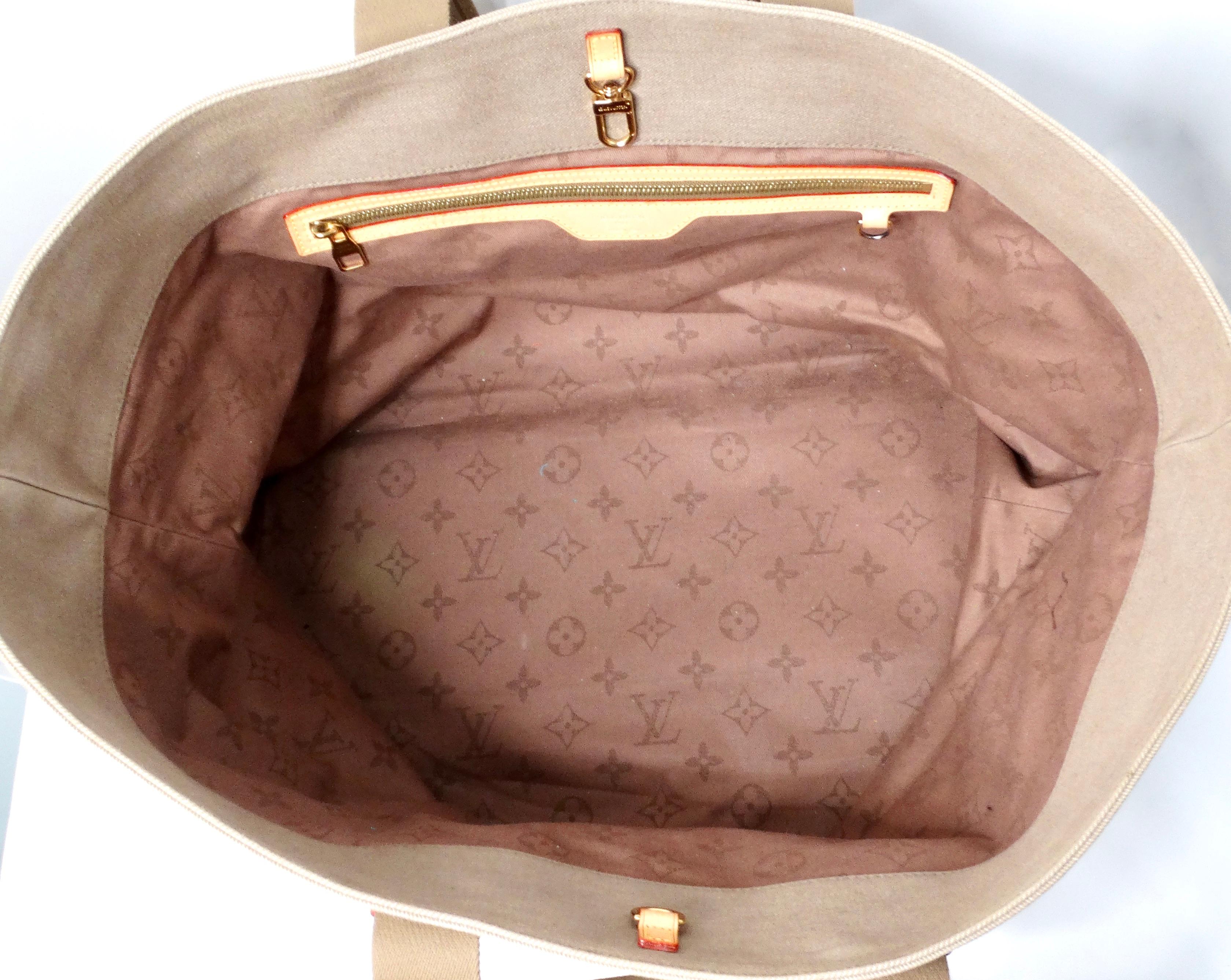 Louis Vuitton Denim Articles De Voyage GM Beige Tote Bag 5