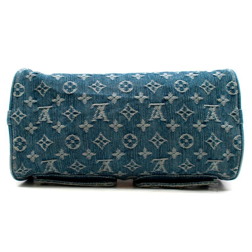 Louis Vuitton Denim Blue Monogram Neo Speedy Handbag In Good Condition In London, GB