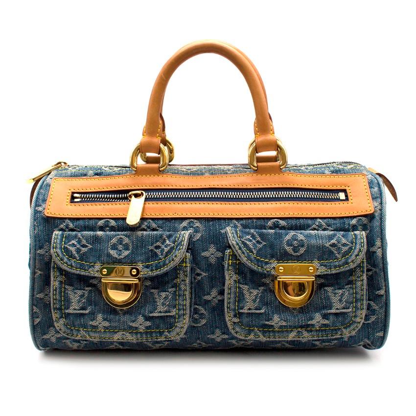 Women's Louis Vuitton Denim Blue Monogram Neo Speedy Handbag