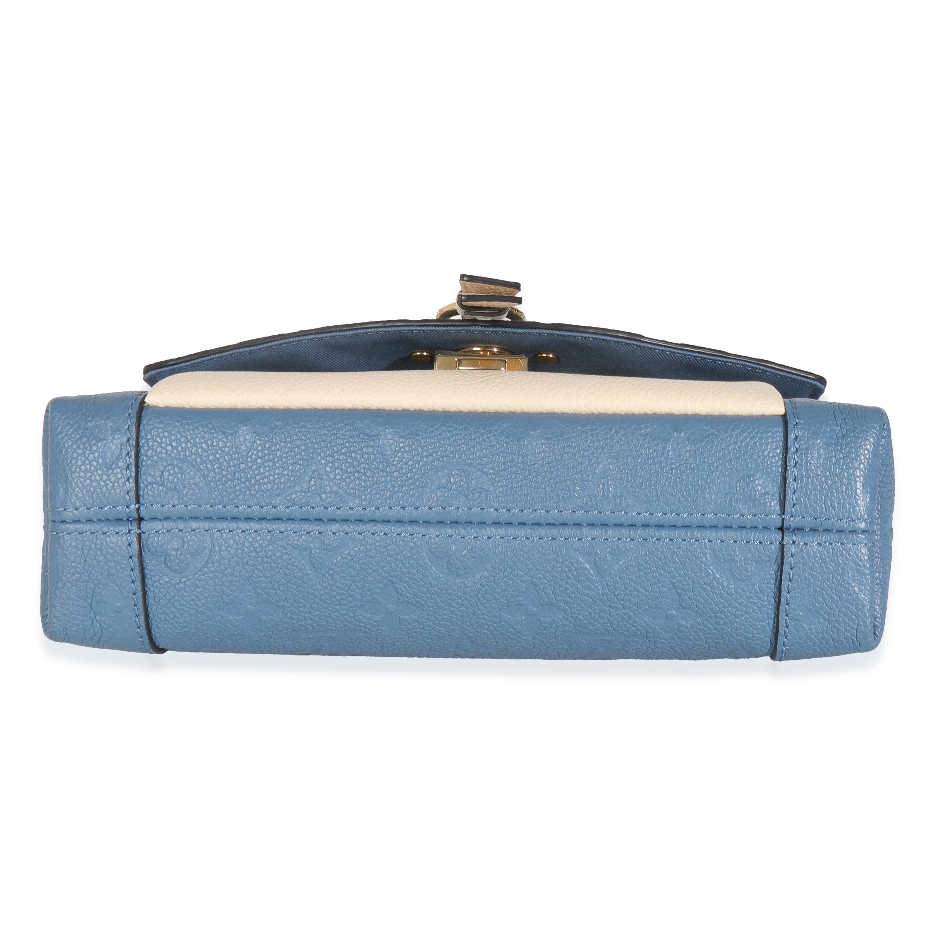 Louis Vuitton Denim Creme Monogram Empreinte Blanche BB en vente 3