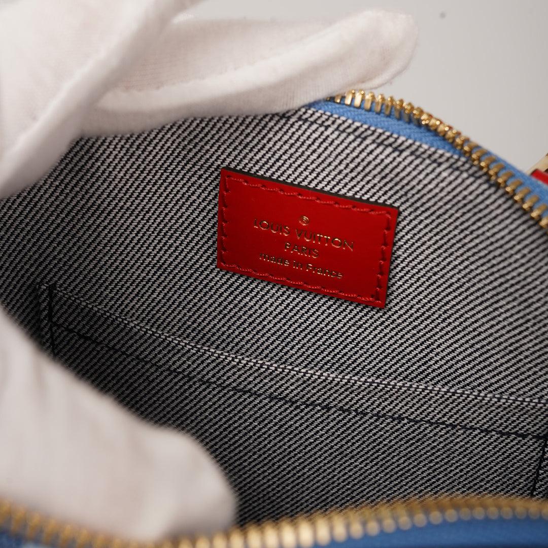 Louis Vuitton Denim Damier Monogram Patchwork Alma BB For Sale 5