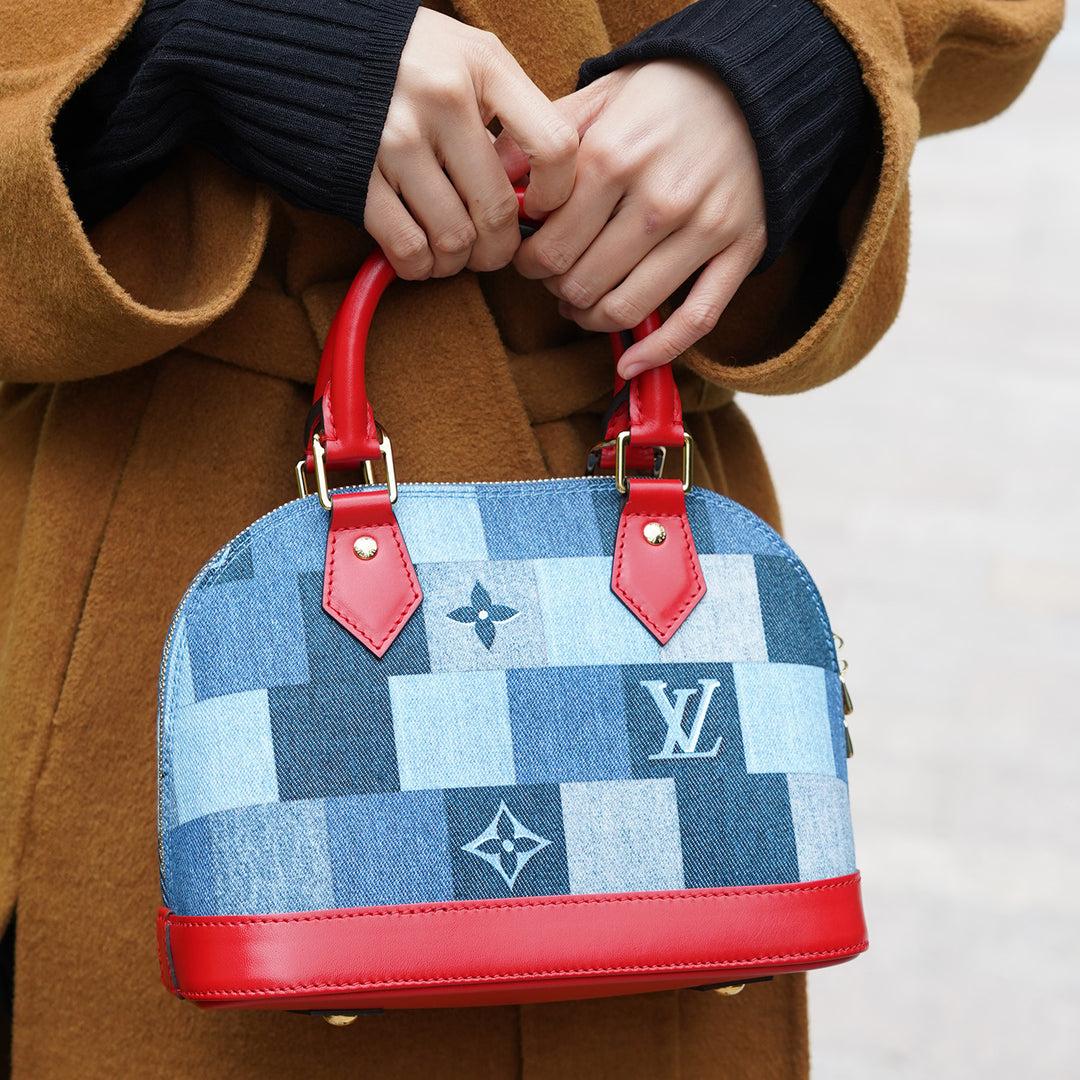 Louis Vuitton Denim Damier Monogram Patchwork Alma BB For Sale 9