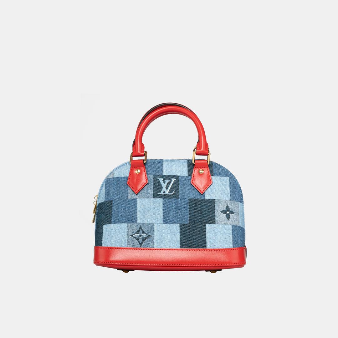 Louis Vuitton Denim Damier Monogram Patchwork Alma BB In Excellent Condition For Sale In London, GB
