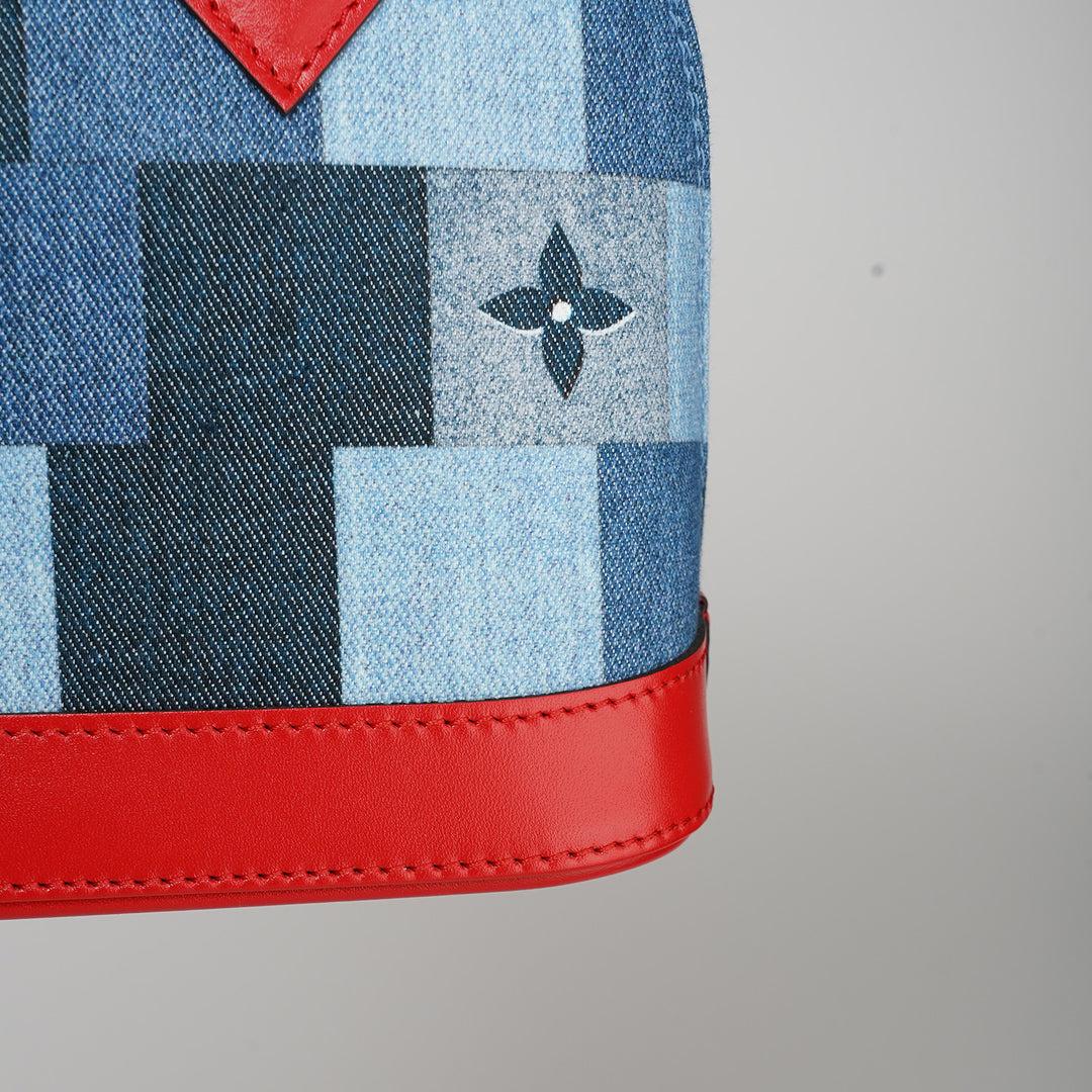 Louis Vuitton Denim Damier Monogram Patchwork Alma BB For Sale 1
