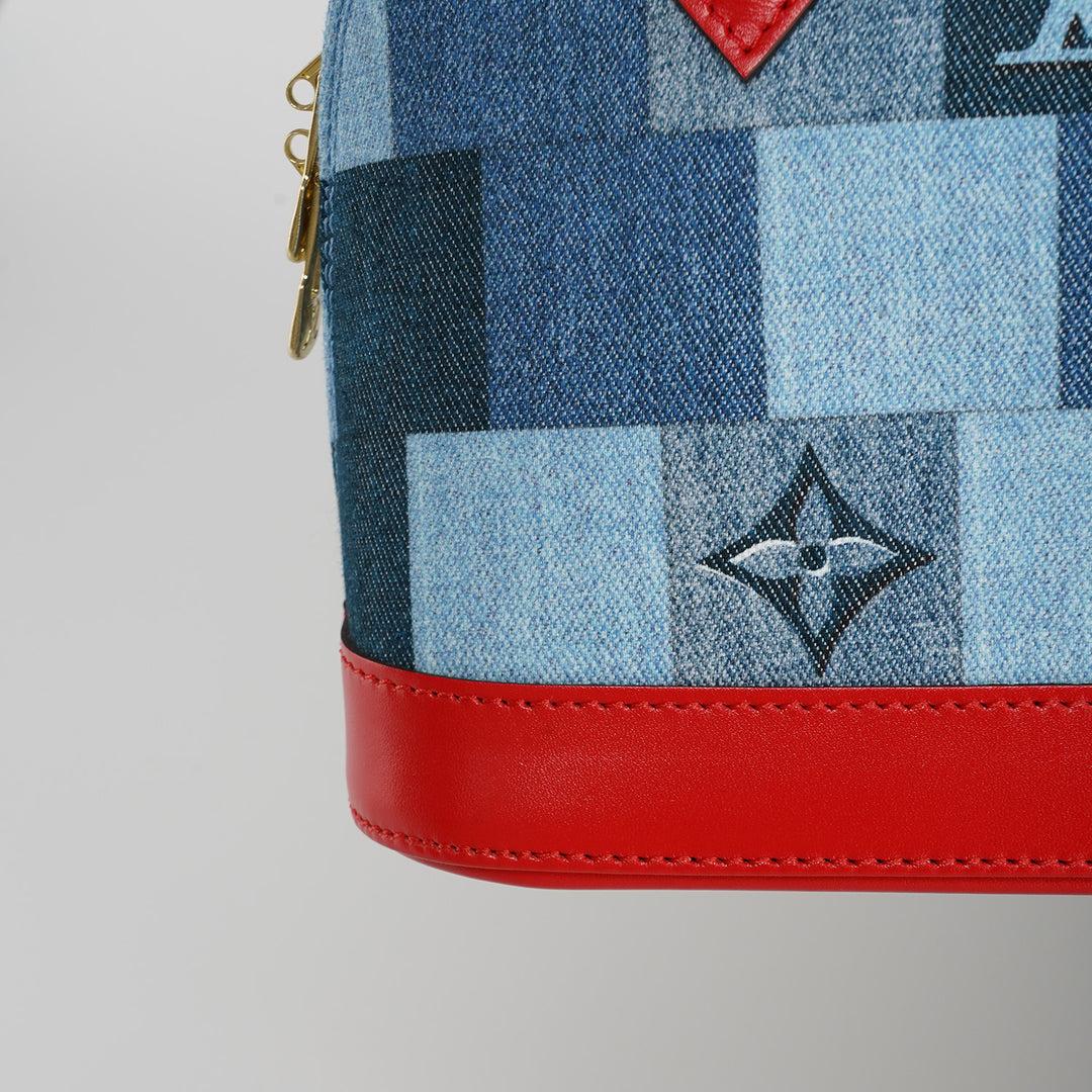 Louis Vuitton Denim Damier Monogram Patchwork Alma BB For Sale 2