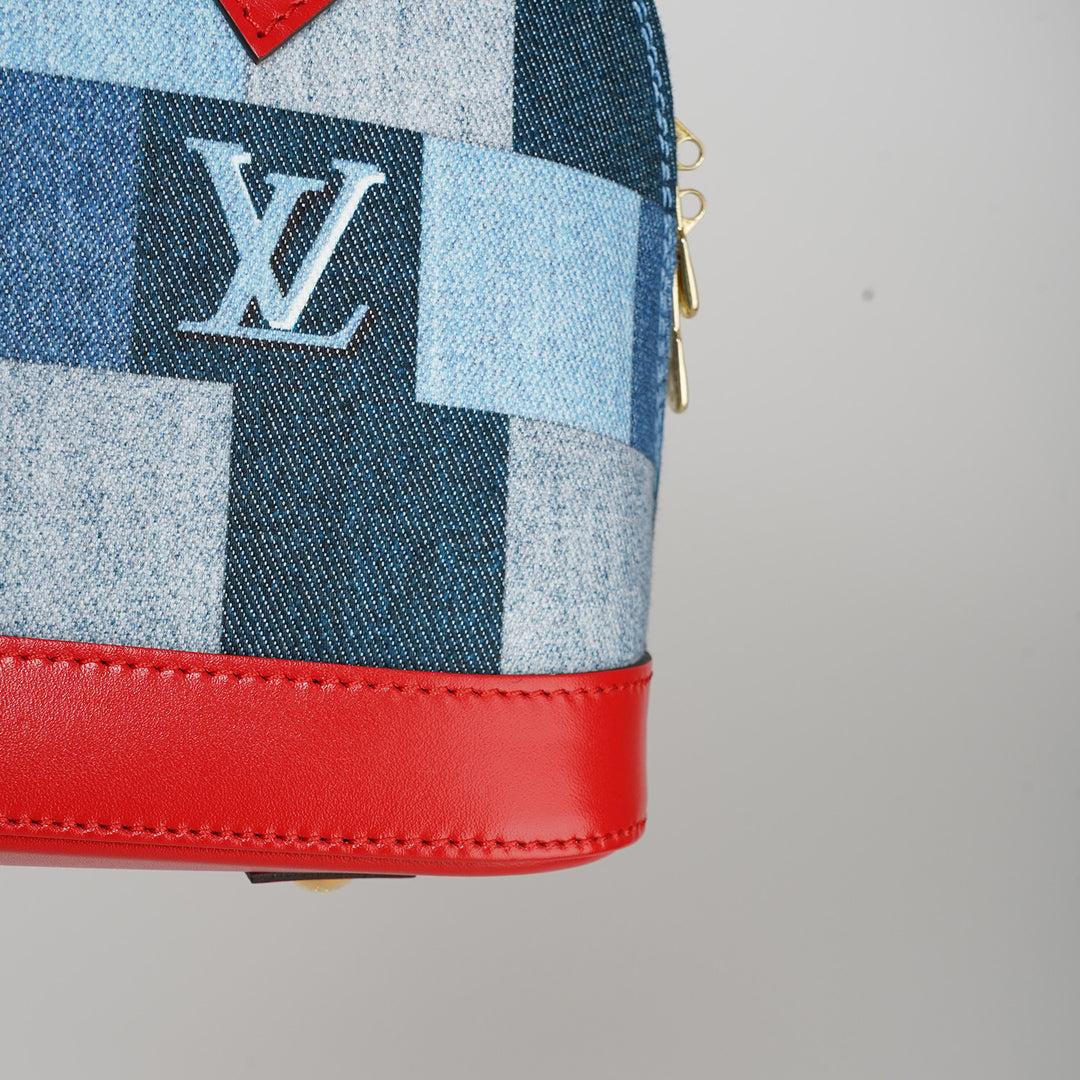 Louis Vuitton Denim Damier Monogram Patchwork Alma BB For Sale 3