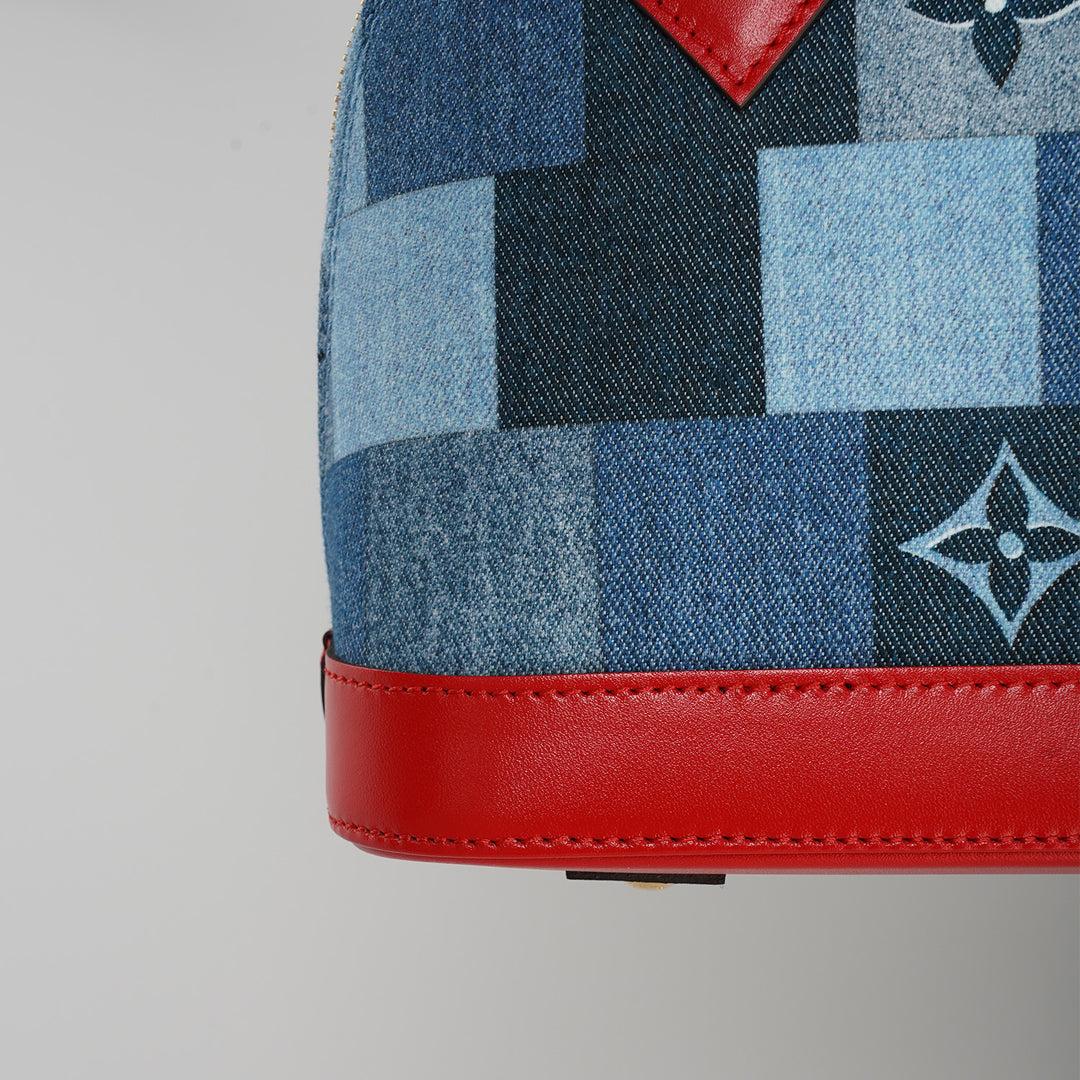 Louis Vuitton Denim Damier Monogram Patchwork Alma BB For Sale 4