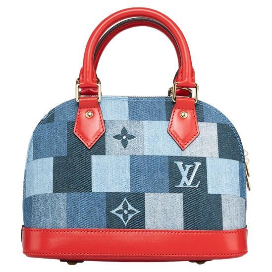 Louis Vuitton Denim Damier Monogram Patchwork Alma BB For Sale