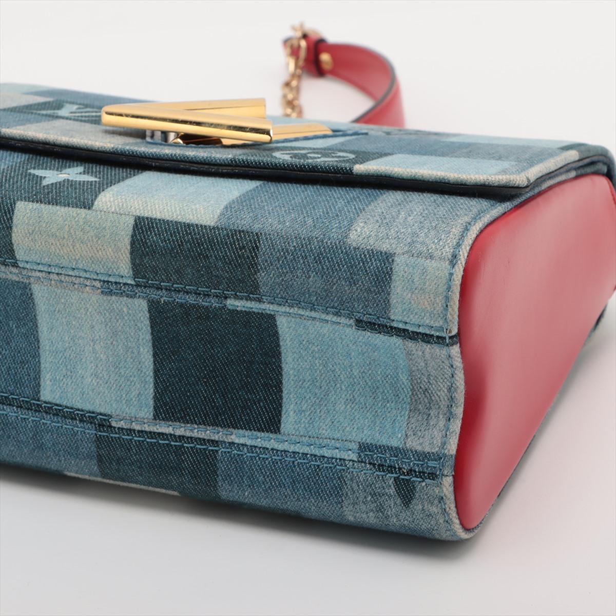 Women's Louis Vuitton Denim Damier Twist MM Bag For Sale