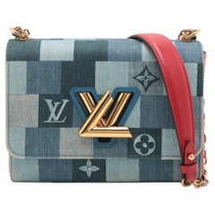Louis Vuitton Denim Damier Twist MM Bag