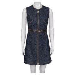 Louis Vuitton Denim Dress with Leather Trim, Size IT38 XS, Blue
