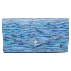 Navy Blue Epi leather wallet, Calf leather bifold wallet WL276