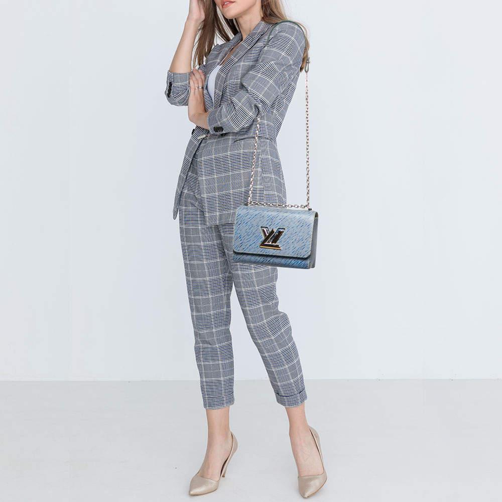 Louis Vuitton Denim Epi Leather Twist MM Bag In Good Condition In Dubai, Al Qouz 2