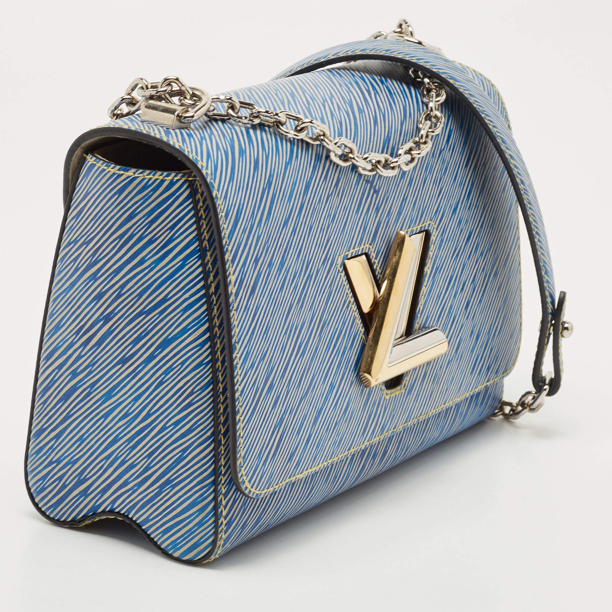 Women's Louis Vuitton Denim Epi Leather Twist MM Bag