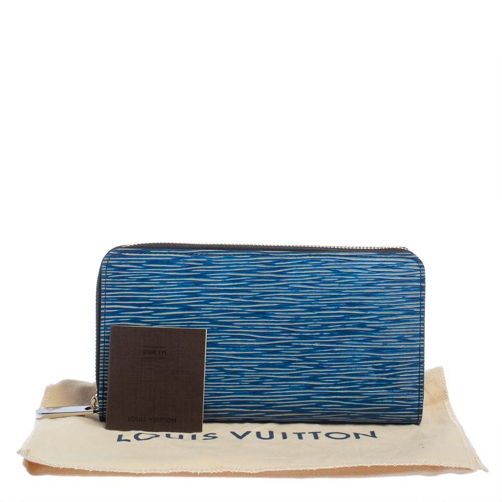 Louis Vuitton Denim Epi Leather Zippy Wallet 5