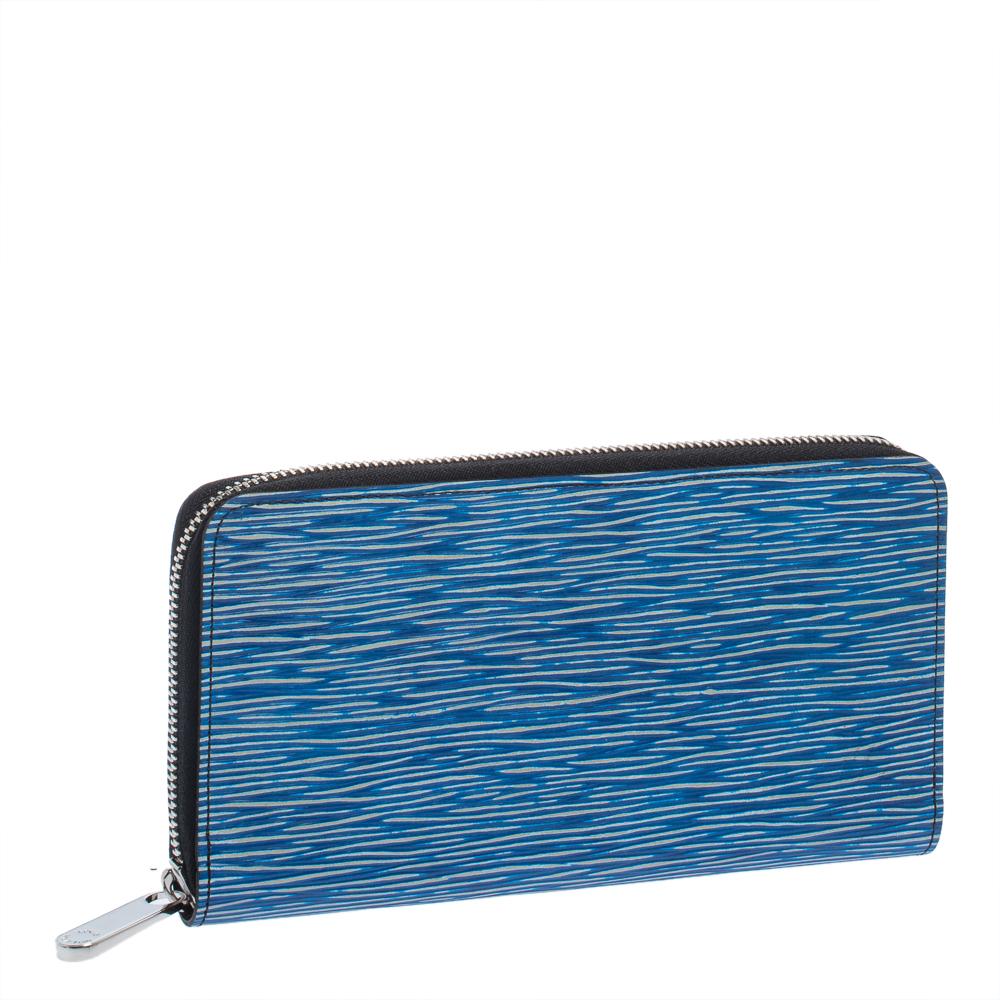Blue Louis Vuitton Denim Epi Leather Zippy Wallet