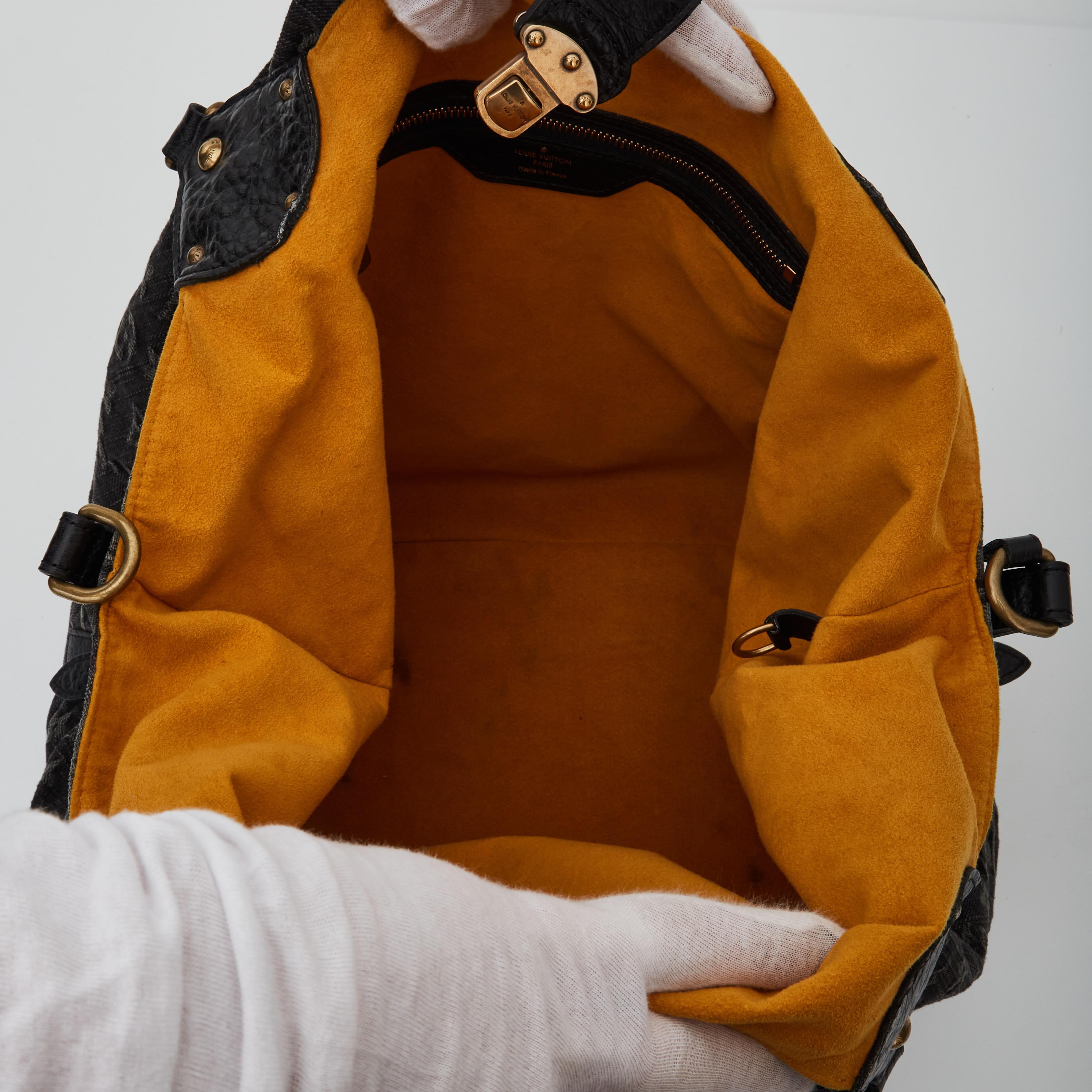 Louis Vuitton Denim Mahina XL Black Hobo Bag (2008) 1