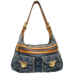 Sac Baggy PM Louis Vuitton en denim avec monogramme