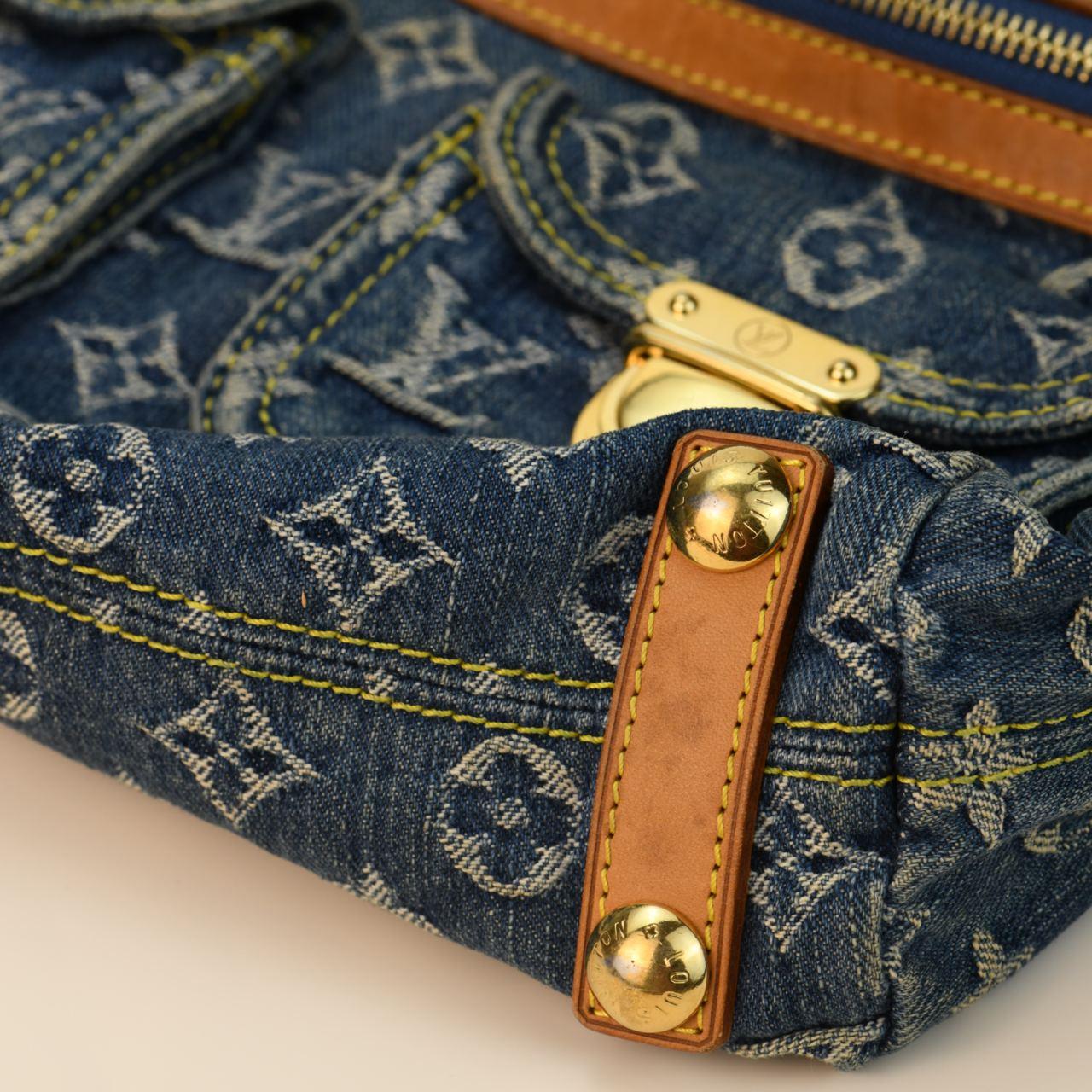Louis Vuitton Denim Monogram Baggy PM Handbag In Excellent Condition In Banbury, GB
