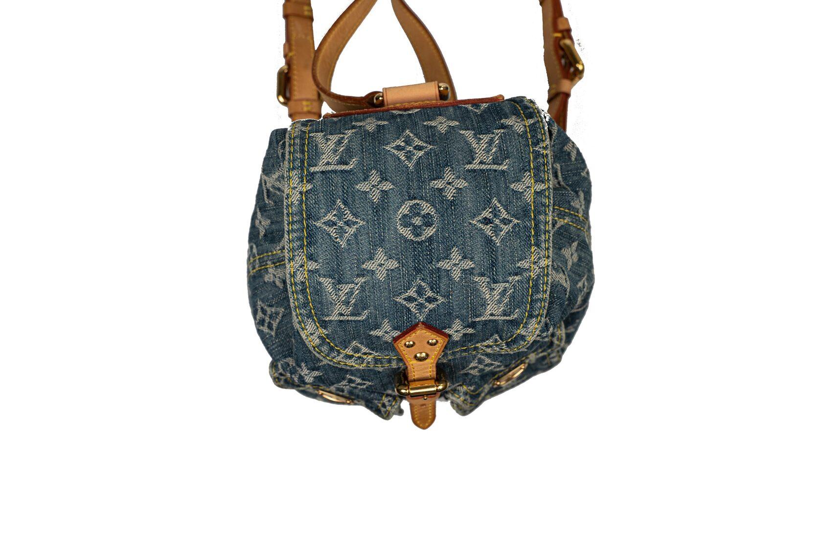 Louis Vuitton Denim Monogram Small Backpack For Sale 3