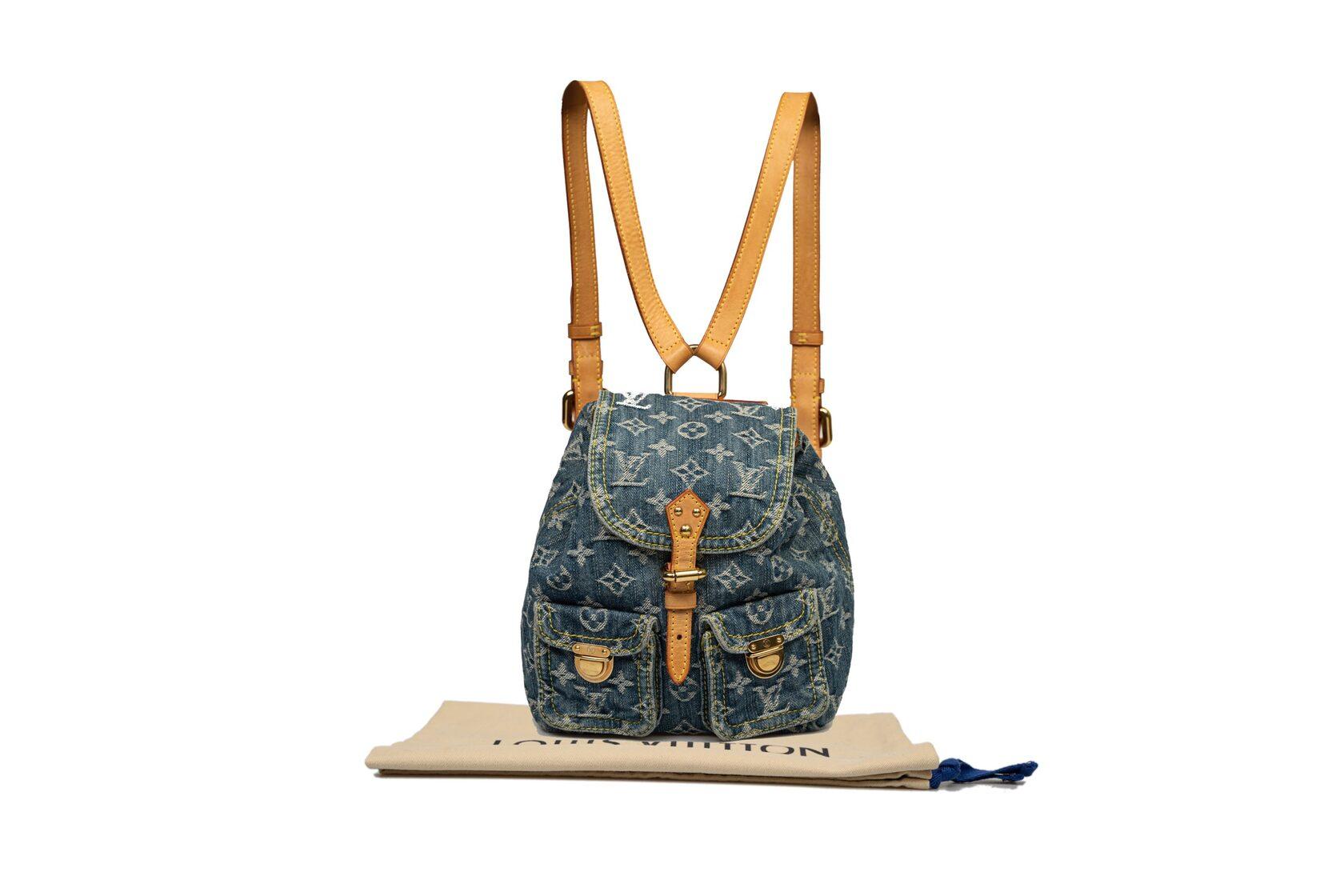 Women's Louis Vuitton Denim Monogram Small Backpack For Sale