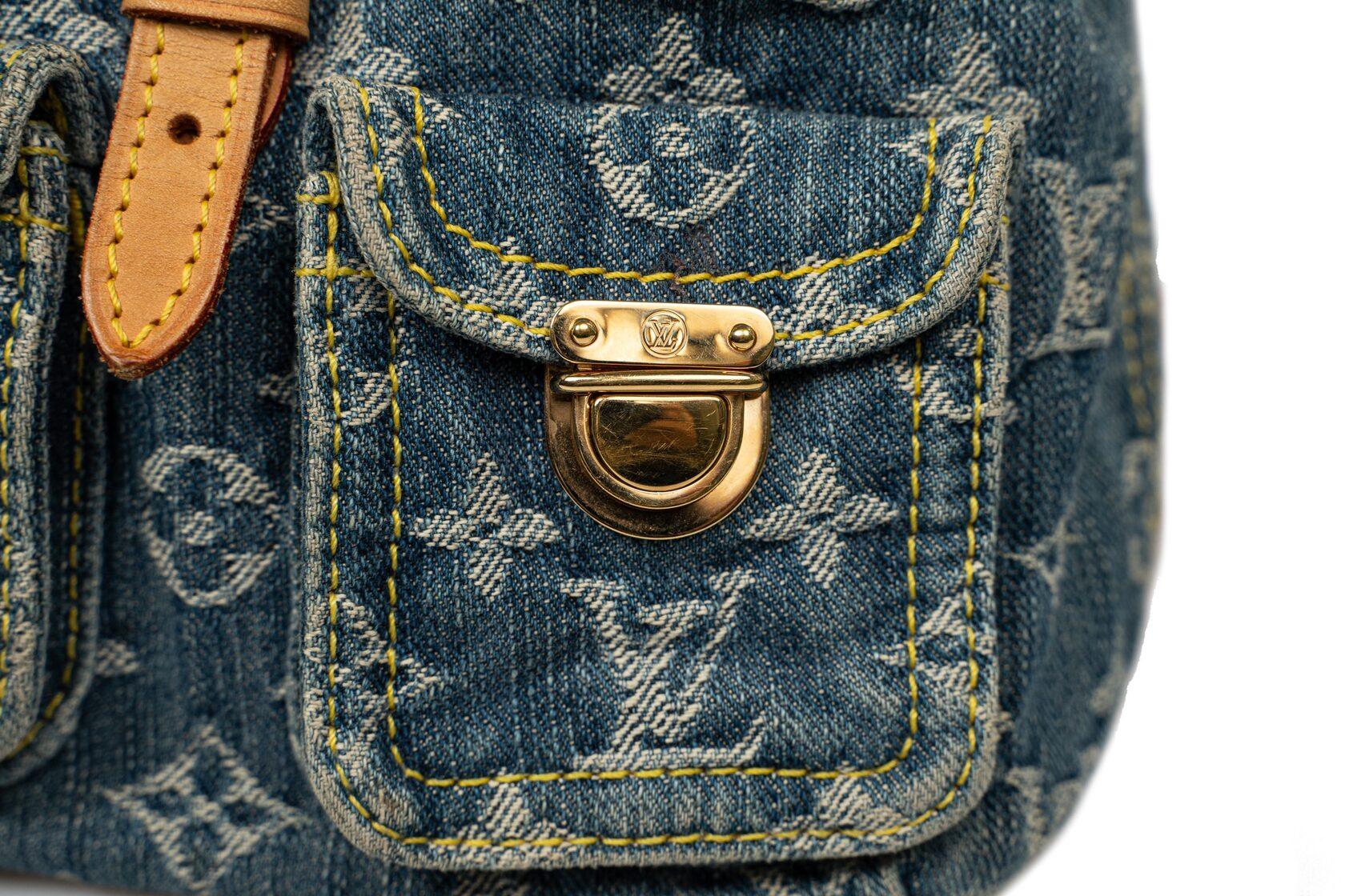 Louis Vuitton Denim Monogram Small Backpack For Sale 1