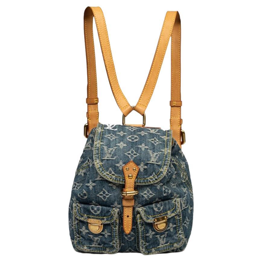 Louis Vuitton Denim Monogram Small Backpack For Sale