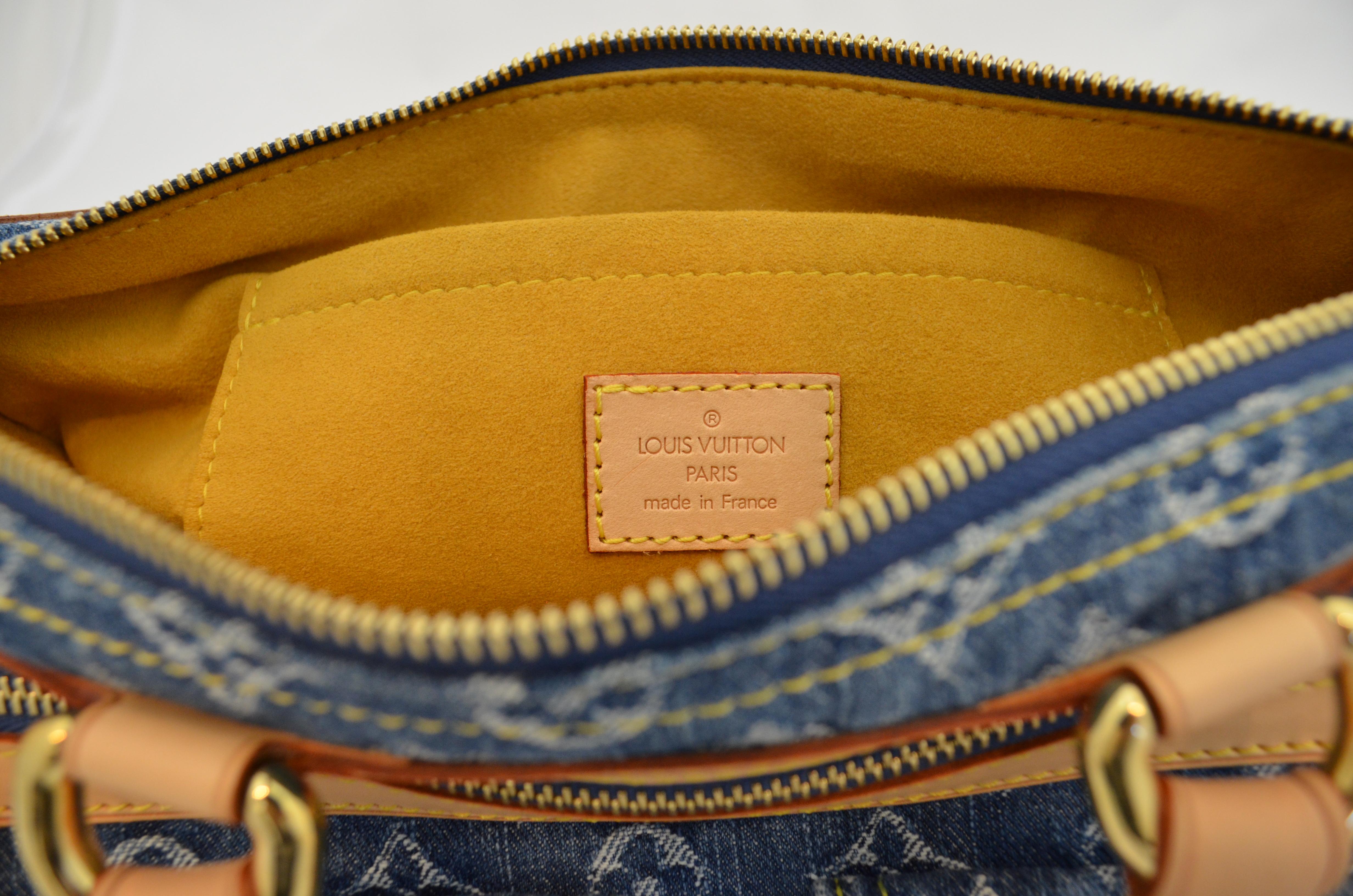 Louis Vuitton Denim Monogram Top Handle Neo Speedy Bag In Excellent Condition In Carmel, CA