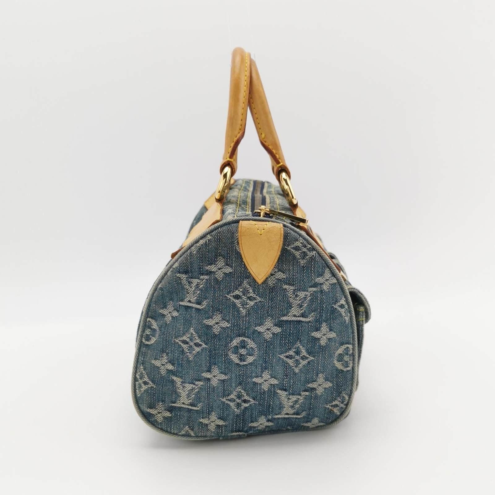 Louis Vuitton Denim Neo Speedy Boston Bag In Good Condition In AUBERVILLIERS, FR